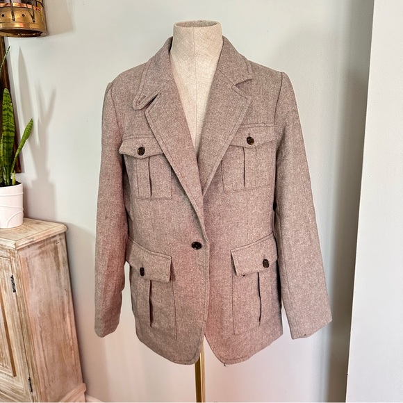 Banana Republic Women’s Herringbone Wool Blend Blazer - Picture 1 of 7